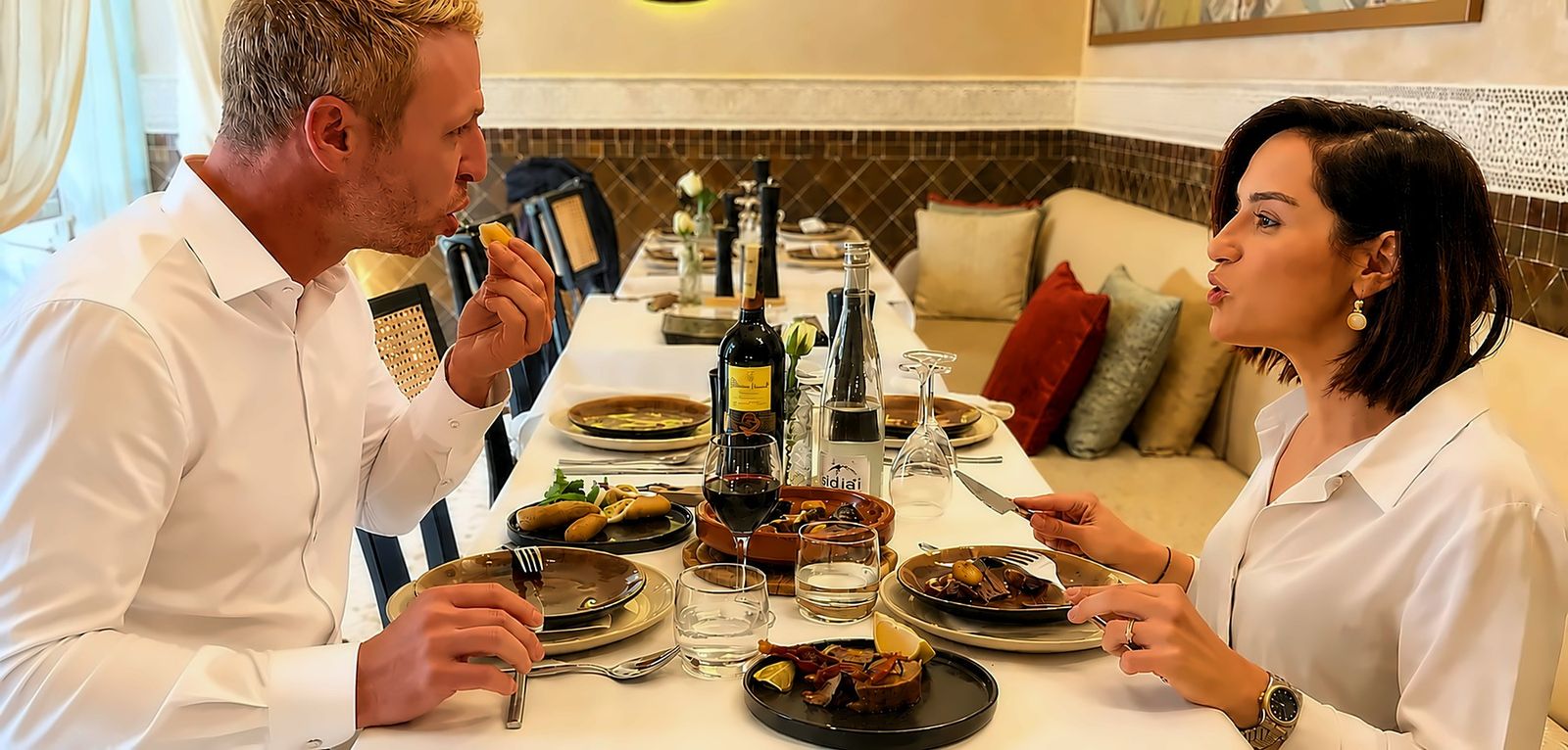 Dîner à la table du riad